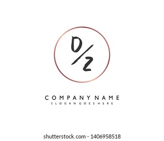 initials letter DZ handwriting logo vector template