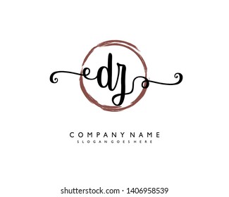 initials letter DZ handwriting logo vector template