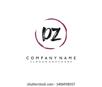 initials letter DZ handwriting logo vector template