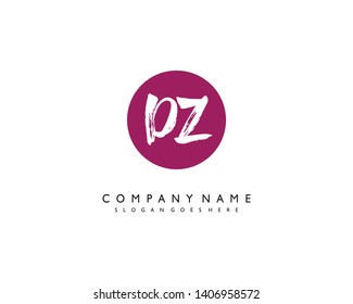 initials letter DZ handwriting logo vector template