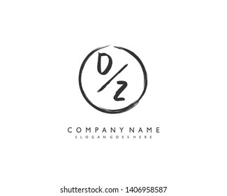 initials letter DZ handwriting logo vector template