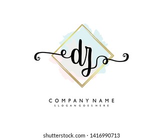 initials letter DZ handwriting logo vector template