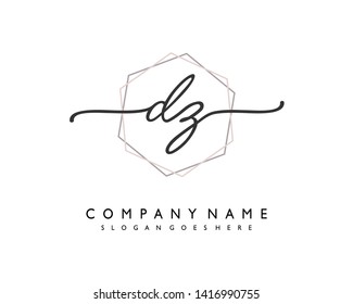 initials letter DZ handwriting logo vector template