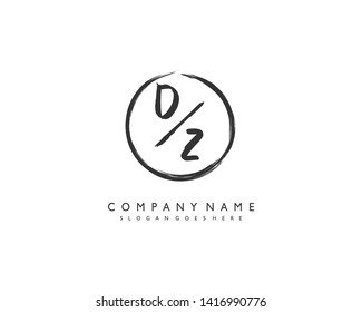 initials letter DZ handwriting logo vector template