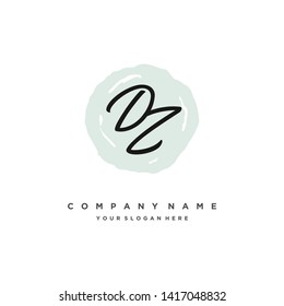 initials letter DZ handwriting logo vector template