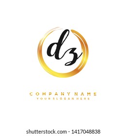 initials letter DZ handwriting logo vector template