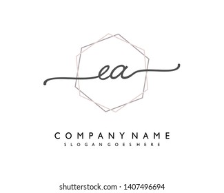 initials letter EA handwriting logo vector template
