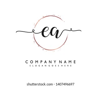 initials letter EA handwriting logo vector template