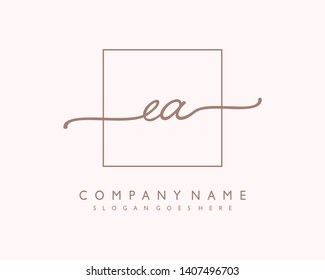initials letter EA handwriting logo vector template