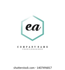 initials letter EA handwriting logo vector template