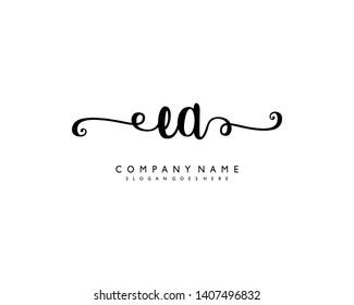 initials letter EA handwriting logo vector template