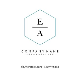 initials letter EA handwriting logo vector template