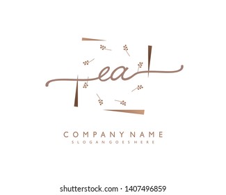 initials letter EA handwriting logo vector template