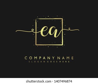 initials letter EA handwriting logo vector template