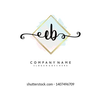 initials letter EB handwriting logo vector template