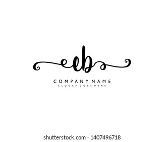 initials letter EB handwriting logo vector template