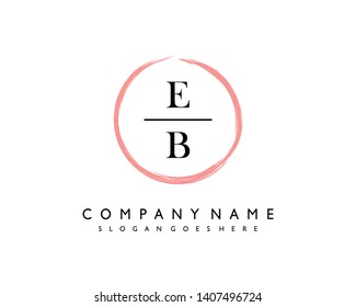 initials letter EB handwriting logo vector template