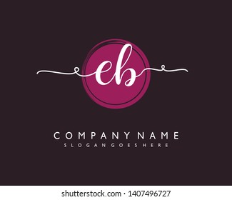 initials letter EB handwriting logo vector template