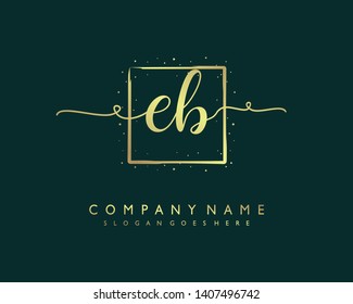 initials letter EB handwriting logo vector template