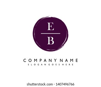 initials letter EB handwriting logo vector template
