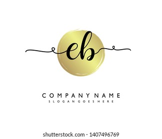 initials letter EB handwriting logo vector template