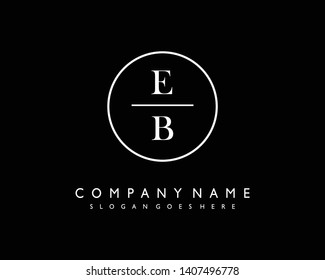 initials letter EB handwriting logo vector template