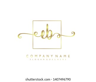 initials letter EB handwriting logo vector template