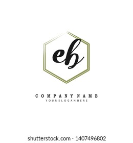 initials letter EB handwriting logo vector template