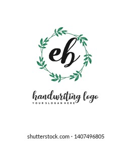 initials letter EB handwriting logo vector template