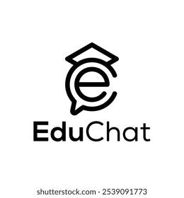 Initials Letter EC, Education and Bubble Chat Logo Design Inspiration