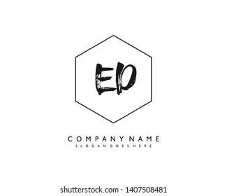 initials letter ED handwriting logo vector template