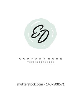 initials letter ED handwriting logo vector template