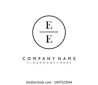 initials letter EE handwriting logo vector template