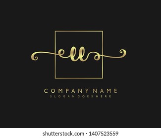 initials letter EE handwriting logo vector template