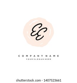 initials letter EE handwriting logo vector template