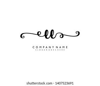 initials letter EE handwriting logo vector template
