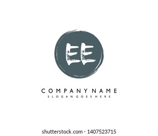 initials letter EE handwriting logo vector template