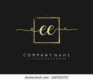 initials letter EE handwriting logo vector template