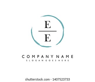 initials letter EE handwriting logo vector template