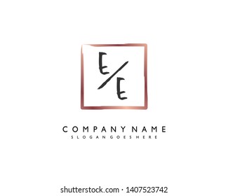 initials letter EE handwriting logo vector template