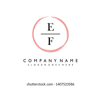initials letter EF handwriting logo vector template