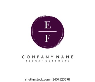 initials letter EF handwriting logo vector template