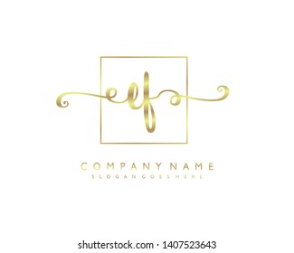 initials letter EF handwriting logo vector template