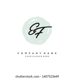 initials letter EF handwriting logo vector template