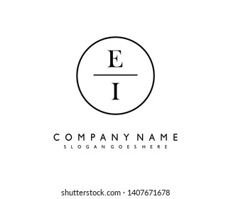 initials letter EI handwriting logo vector template