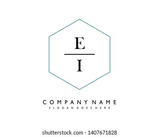 initials letter EI handwriting logo vector template