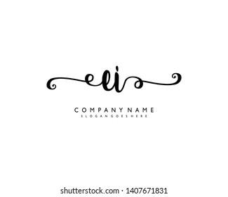 initials letter EI handwriting logo vector template