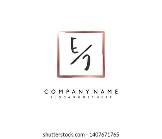 initials letter EJ handwriting logo vector template