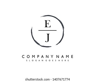 initials letter EJ handwriting logo vector template