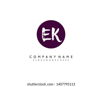 initials letter EK handwriting logo vector template